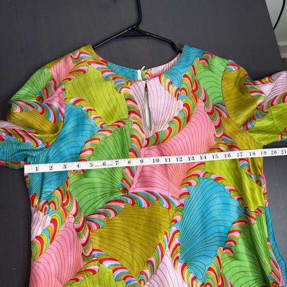 Vilagallo Multicolor Asbstract Print Silk Dress - Picture 6 of 8